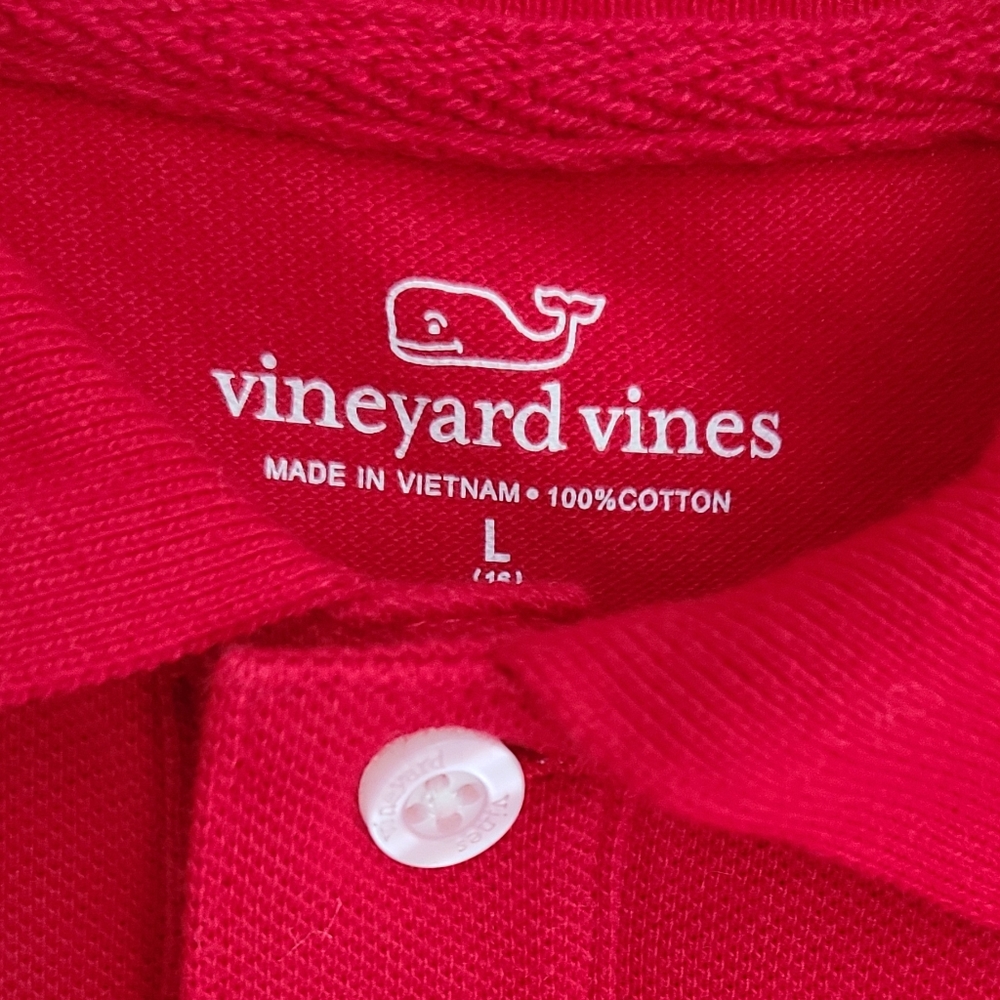 Vineyard Vines Boys Size Large (16) Red Short Sleeve Polo - Picture 3 of 4